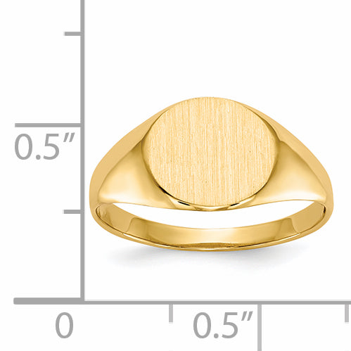 14k 8.5x9.5mm Open Back Signet Ring