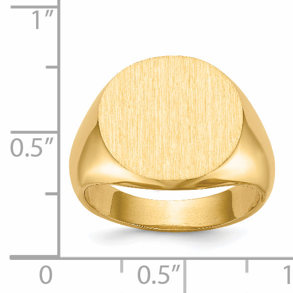 10k 15.0x15.5mm Open Back Signet Ring