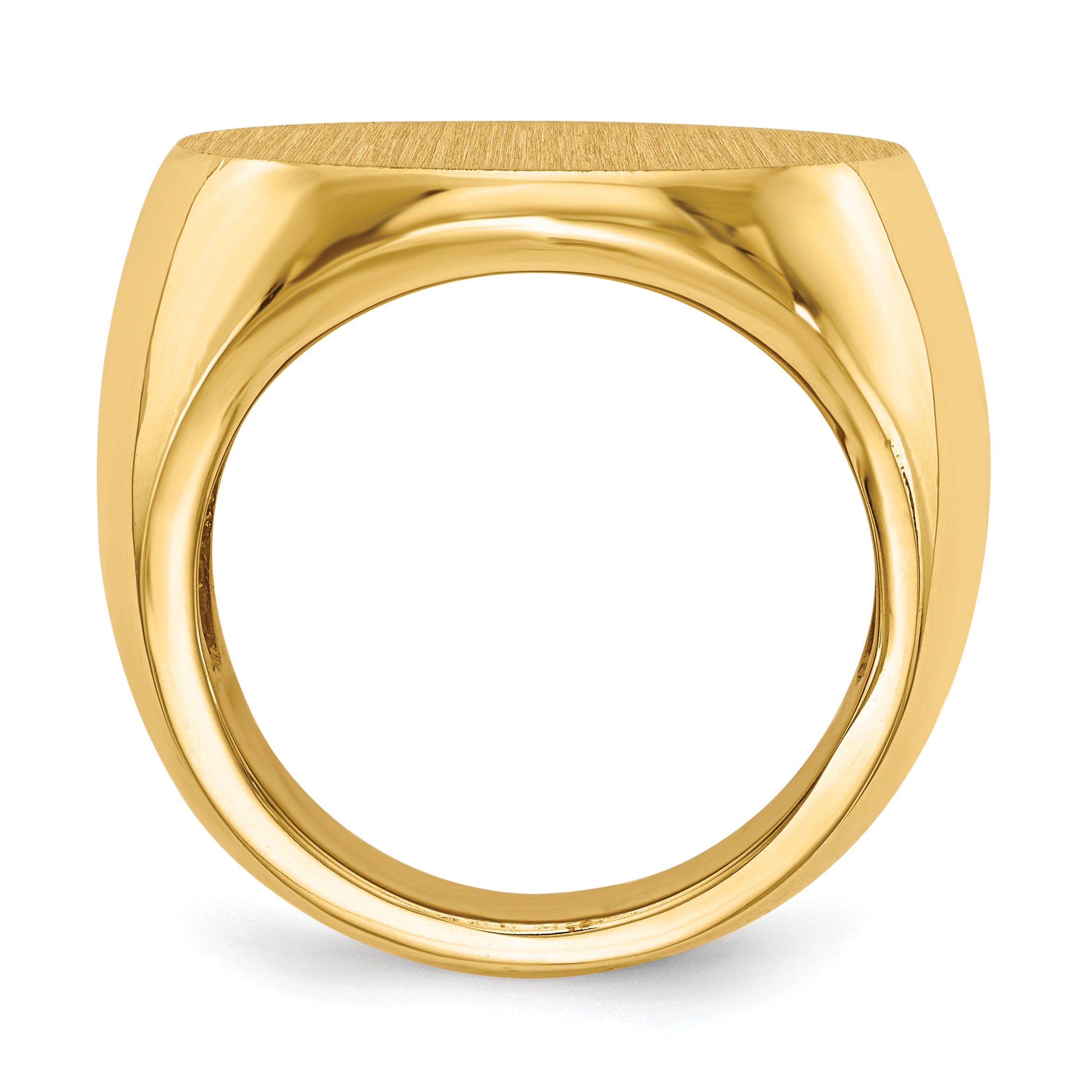 14k 21.0x21.5mm Open Back Mens Signet Ring