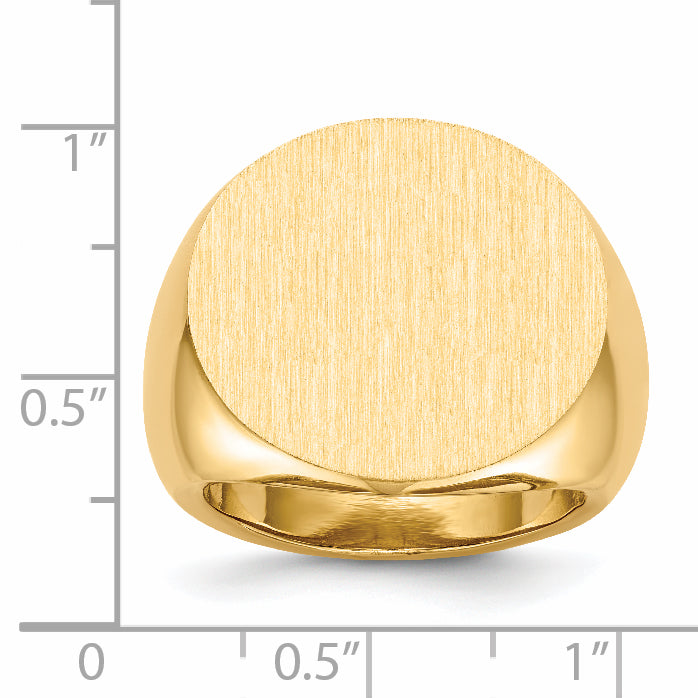 14k 21.0x21.5mm Open Back Mens Signet Ring