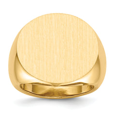 14k 21.0x21.5mm Open Back Mens Signet Ring