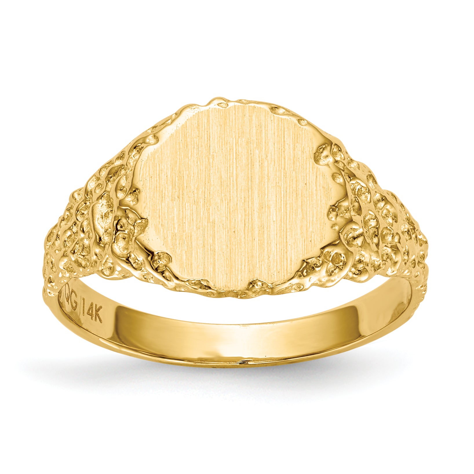 14k 9.5x8.5mm Closed Back Signet Ring