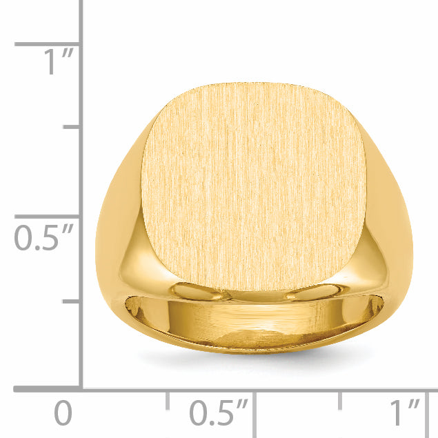 10k 17x17mm Closed Back Men's Signet Ring