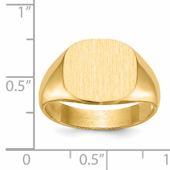 10ky 12.0x13.5mm Open Back Men's Signet Ring