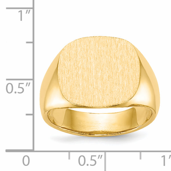 14k 15.5x15.0mm Open Back Men's Signet Ring