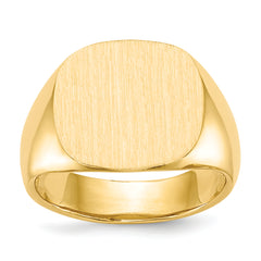 14k 15.5x15.0mm Open Back Men's Signet Ring