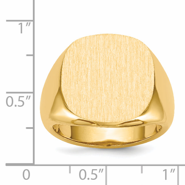 14k 17.0x17.0mm Open Back Mens Signet Ring