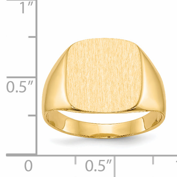 10ky 15.0x13.5mm Closed Back Men's Signet Ring