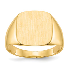 14k 15.0x13.5mm Closed Back Men's Signet Ring