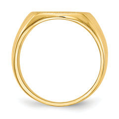 14k 15.5x14.0mm Closed Back Men's Signet Ring