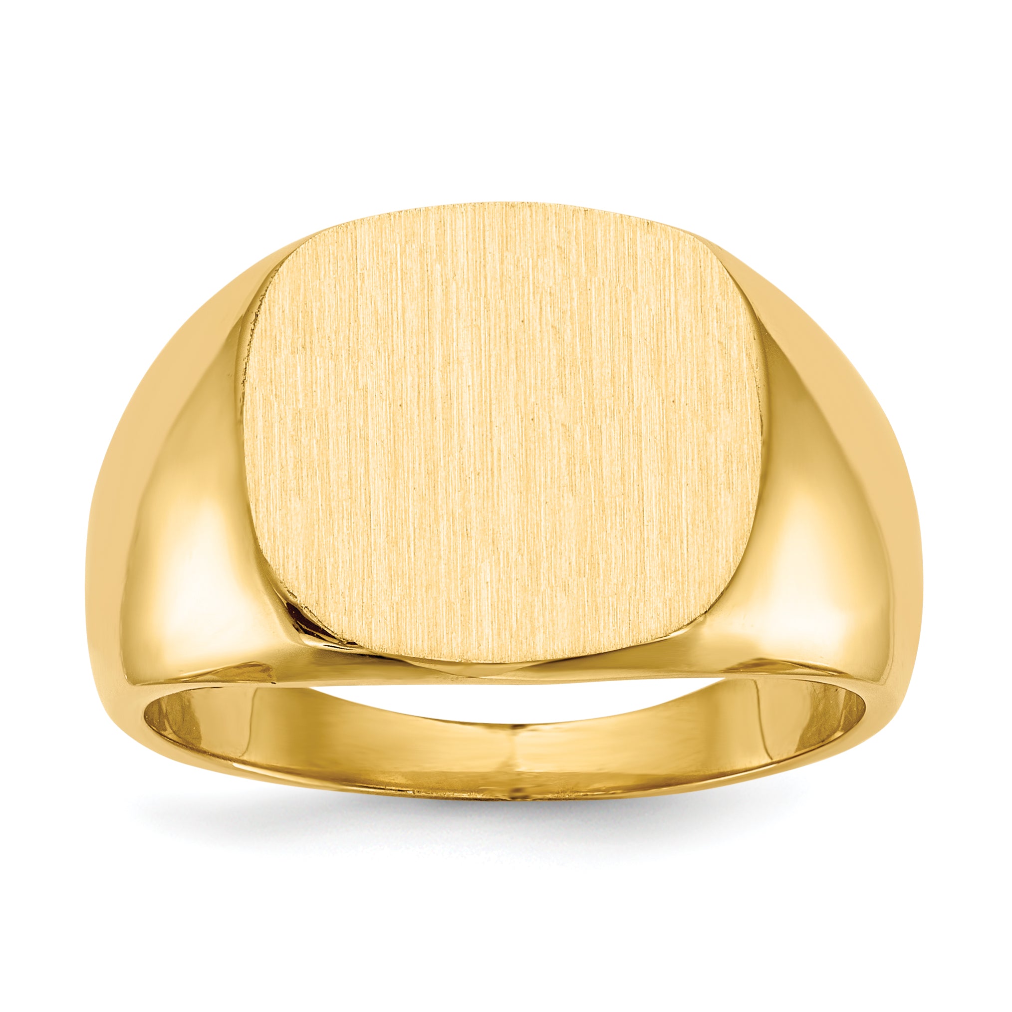 14k 15.5x14.0mm Closed Back Men's Signet Ring