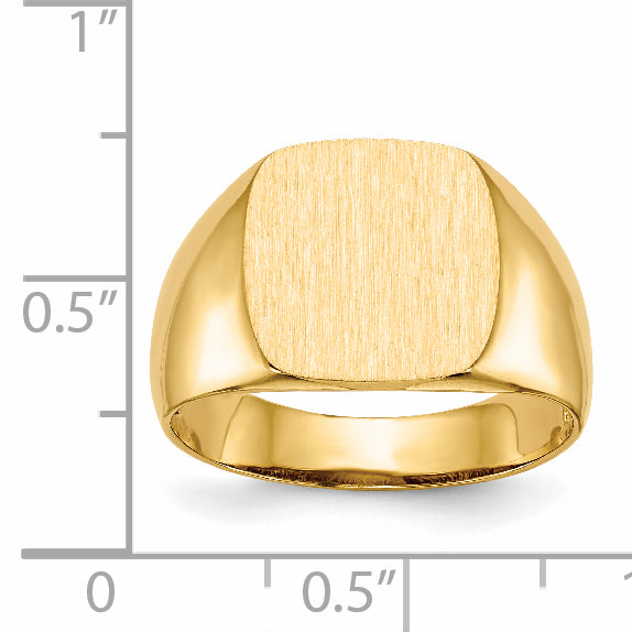 14k 12.5x12.5mm Open Back Men's Signet Ring