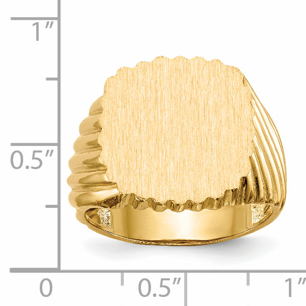 14k 18.0x16.5mm Open Back Men's Signet Ring