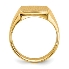 14k 14.5x13.0mm Closed Back Mens Signet Ring