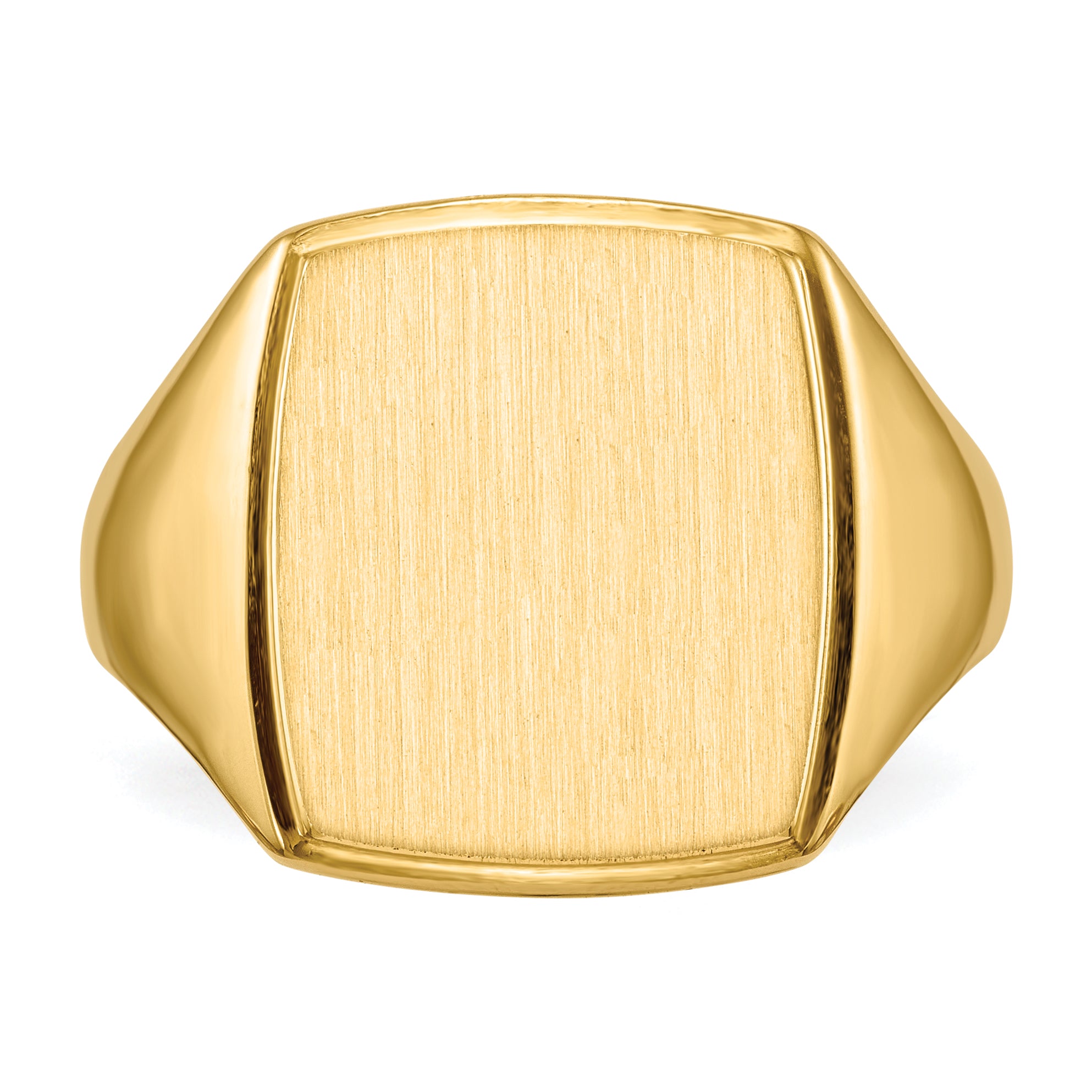 14k 14.5x13.0mm Closed Back Mens Signet Ring