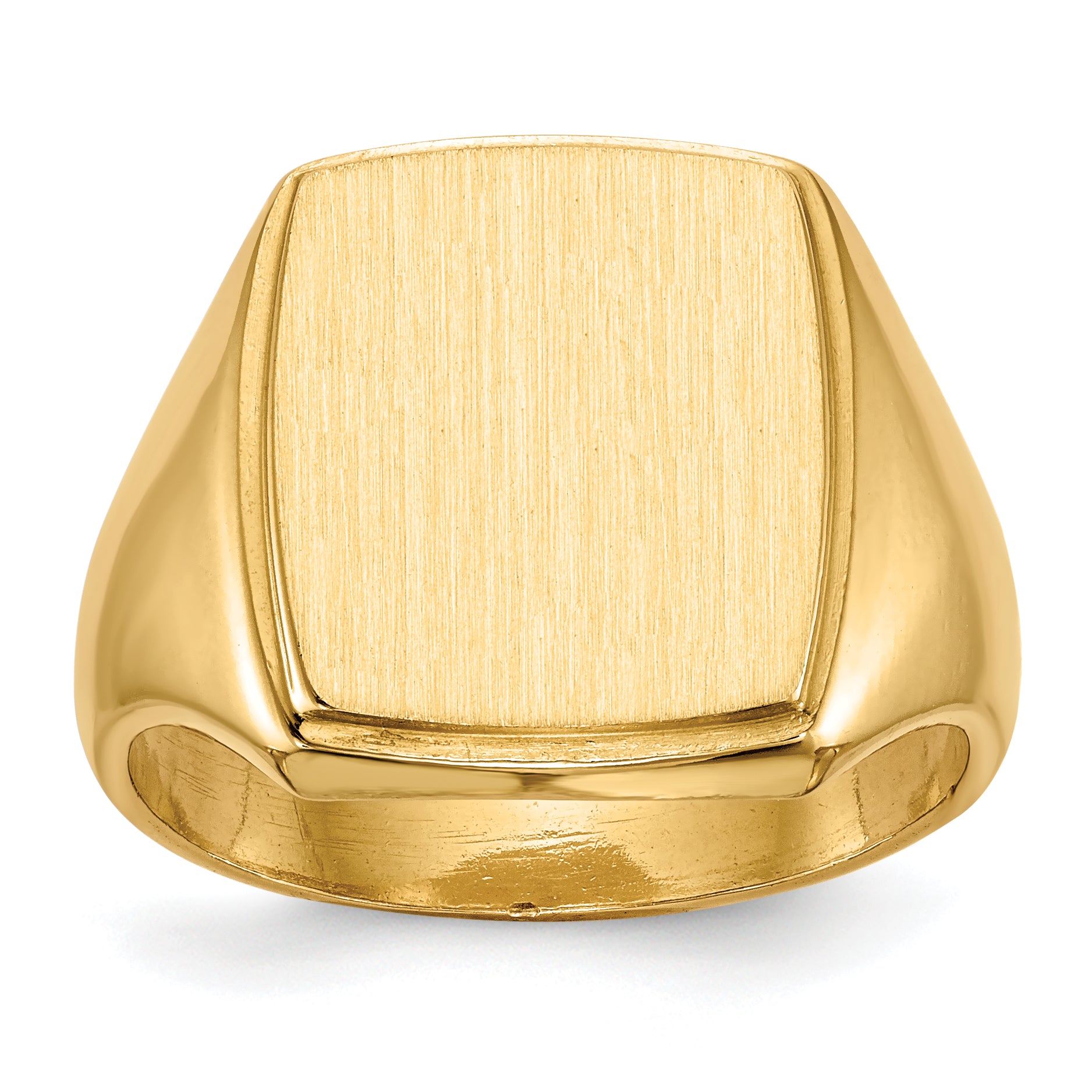 14k 14.5x13.0mm Closed Back Mens Signet Ring