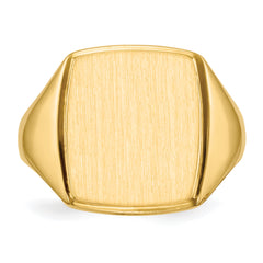 14k 14.5x13.0mm Open Back Mens Signet Ring