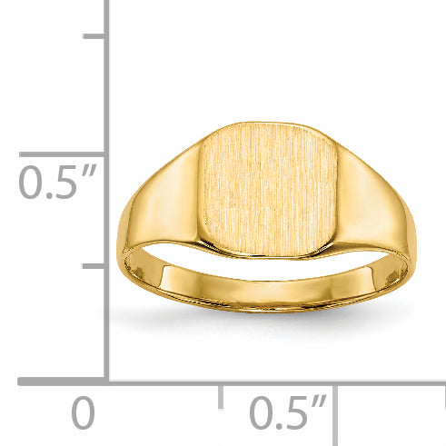 14k 8.5x8.5mm Closed Back Signet Ring