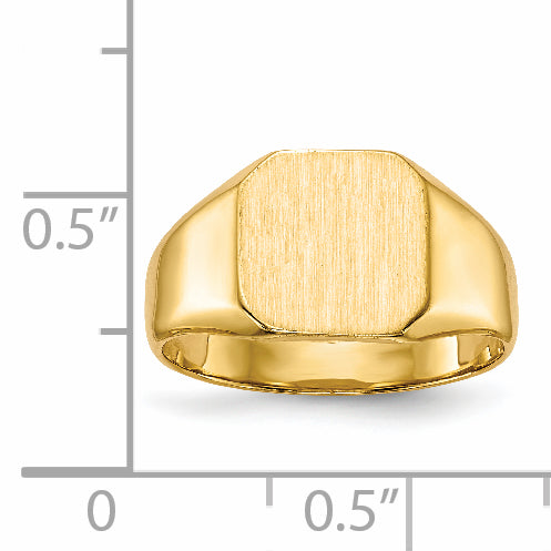 10k 9.5x9.5mm Closed Back Signet Ring