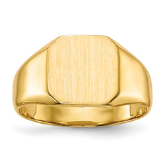 14k 9.5x9.5mm Closed Back Signet Ring