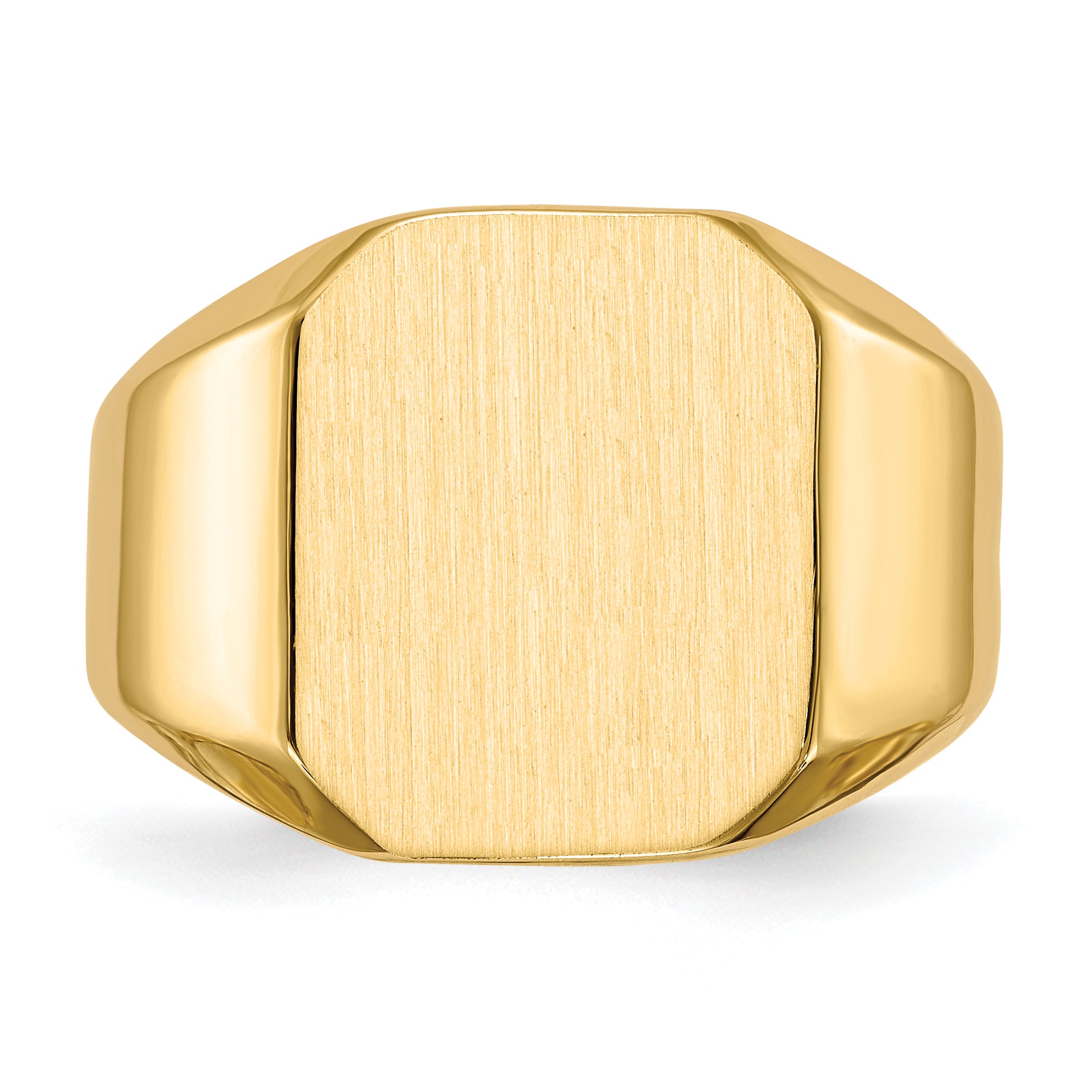 14k 15.5x13.0mm Closed Back Men's Signet Ring