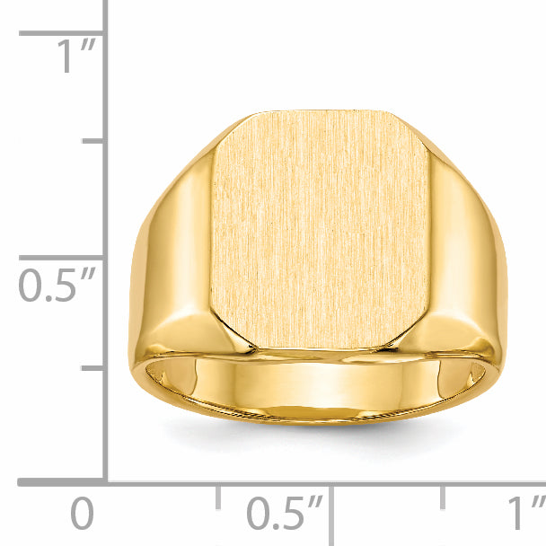 14k 15.5x13.0mm Closed Back Men's Signet Ring