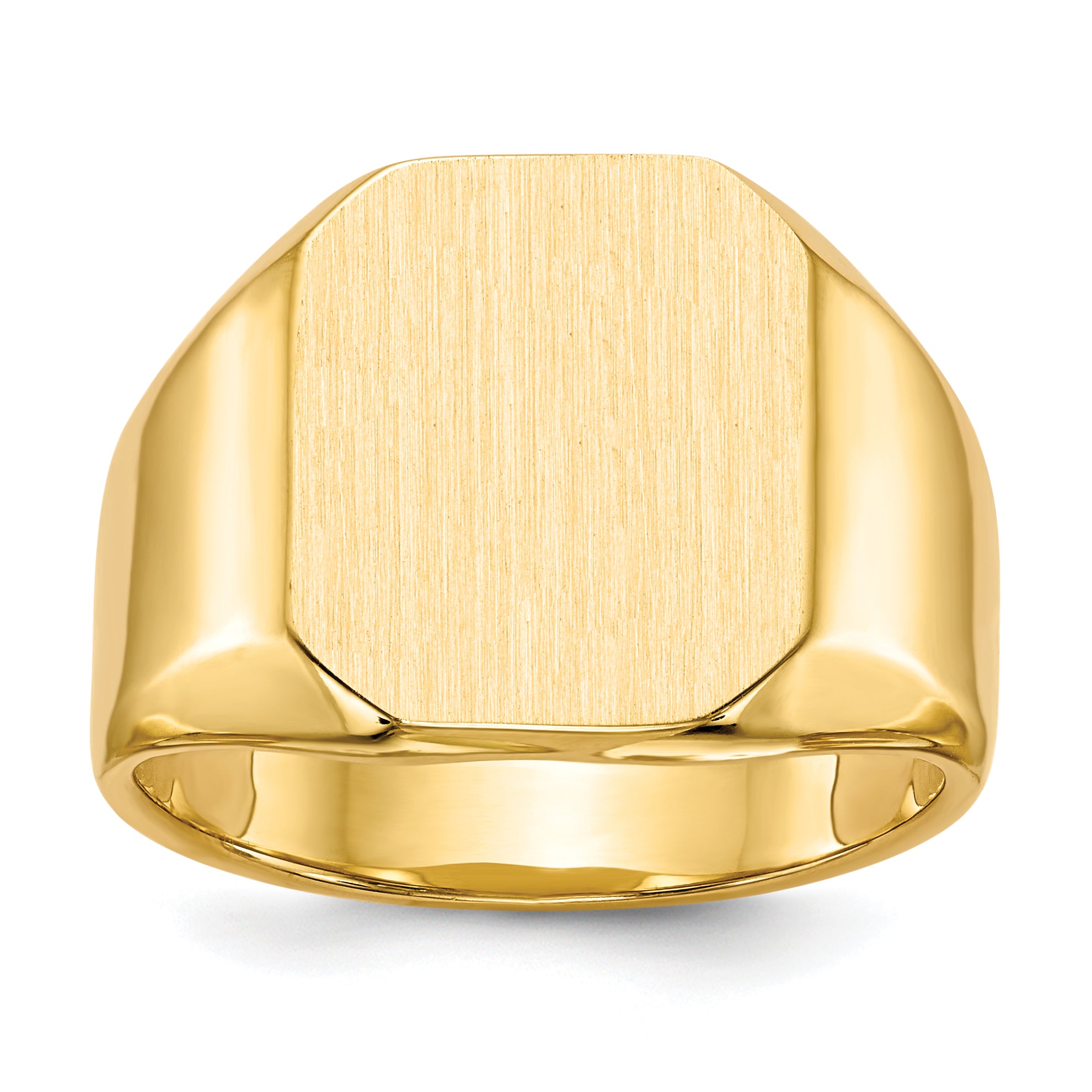 14k 15.5x13.0mm Closed Back Men's Signet Ring