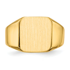 10ky 13.0x12.5mm Open Back Men's Signet Ring