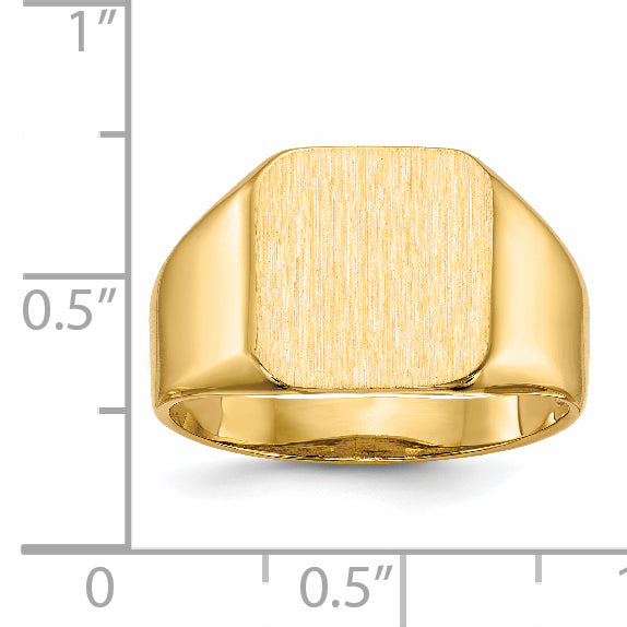 10ky 13.0x12.5mm Open Back Men's Signet Ring