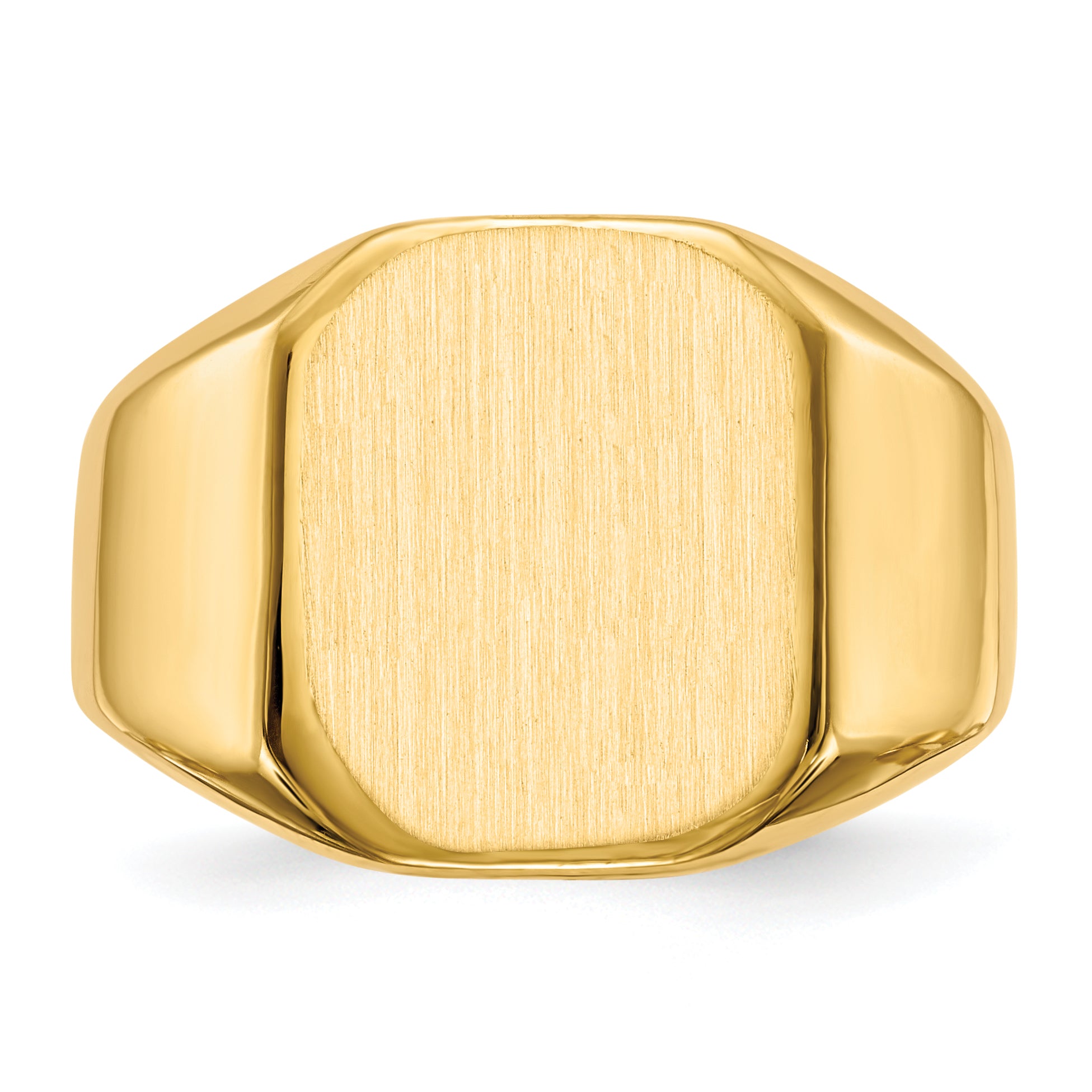 14k 15.5x13.0mm Open Back Mens Signet Ring