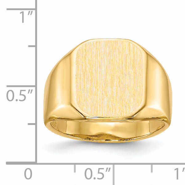 14k 15.5x13.0mm Open Back Mens Signet Ring