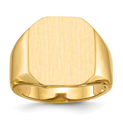 14k 17.0x15.0mm Open Back Mens Signet Ring