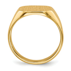 14k 12.5x11.0mm Closed Back Signet Ring