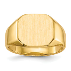 14k 12.5x11.0mm Closed Back Signet Ring