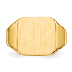 14k 12.0mm x12.0mm Closed Back Men's Signet Ring