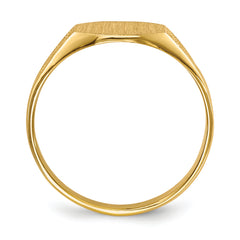 14k 7.0x8.5mm Closed Back Signet Ring