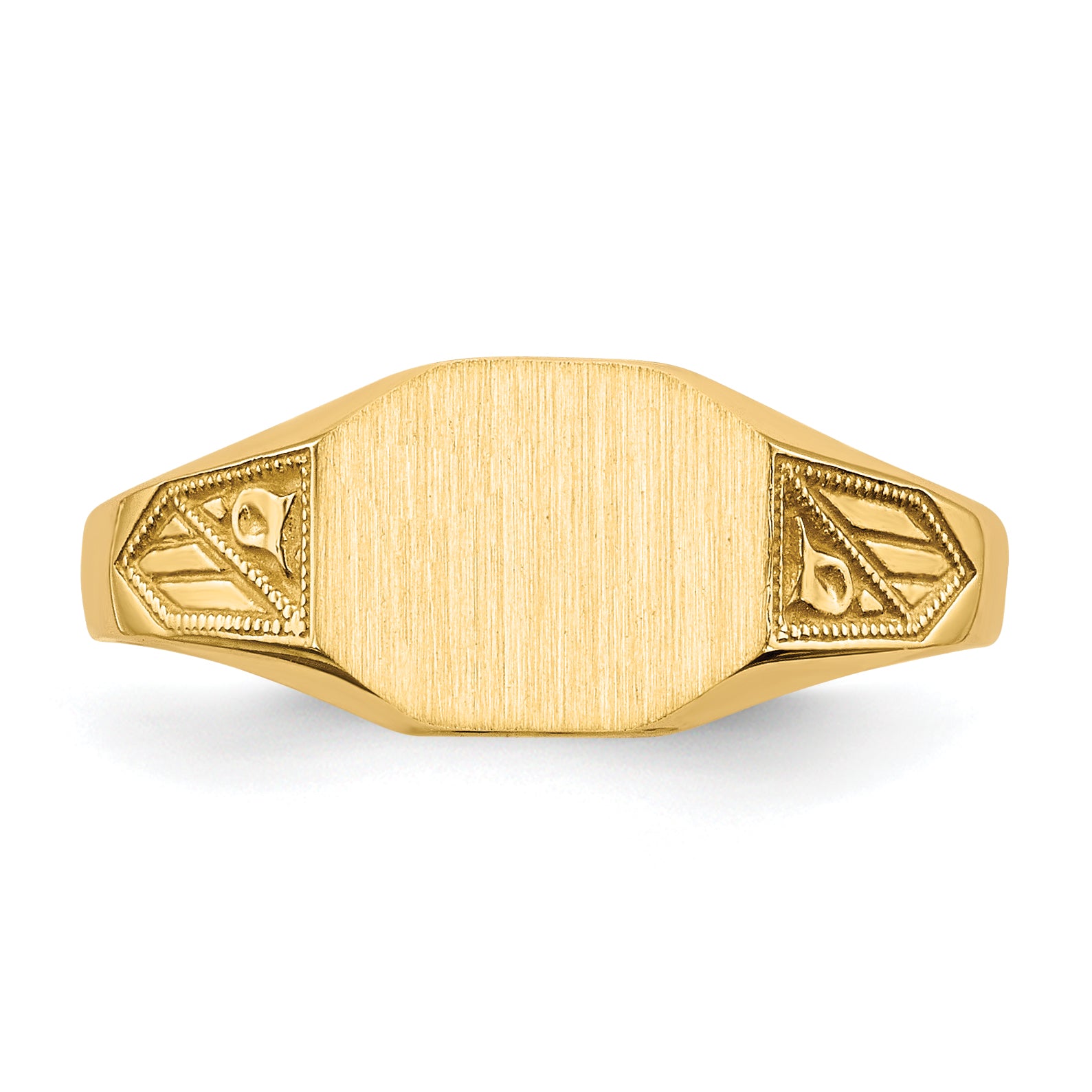 14k 7.0x8.5mm Closed Back Signet Ring