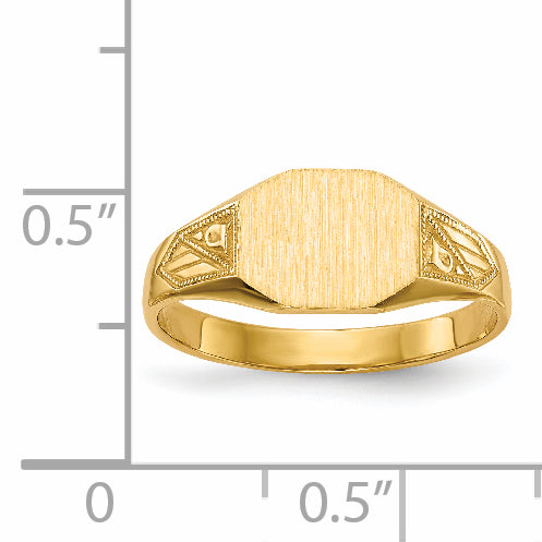 14k 7.0x8.5mm Closed Back Signet Ring