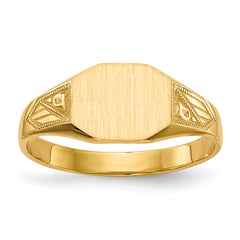 14k 7.0x8.5mm Closed Back Signet Ring