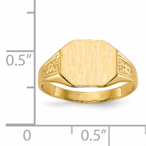 14k 9.0x11.0mm Closed Back Signet Ring