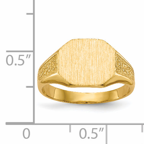 14k 9.0x11.0mm Closed Back Signet Ring