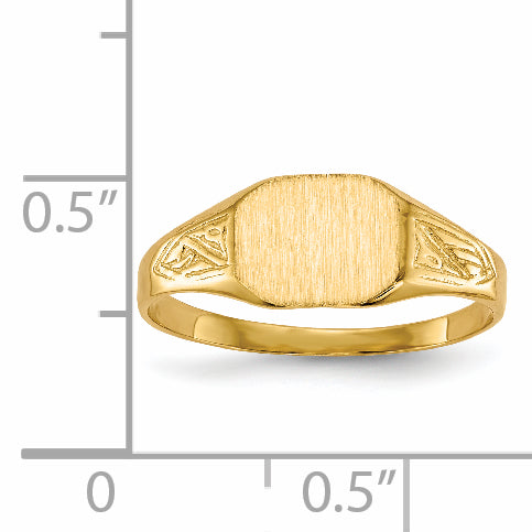 14k 7.0x8.5mm Open Back Signet Ring