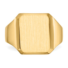 10ky 15.0x12.5mm Closed Back Men's Signet Ring