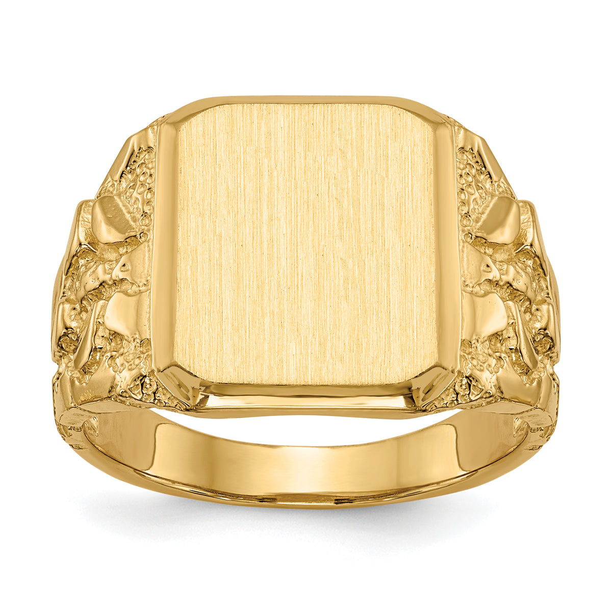 14k 14.0 x 13.0mm Open Back Men's Signet Ring