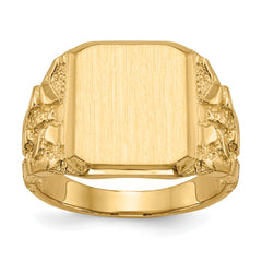 14k 14.0 x 13.0mm Open Back Men's Signet Ring