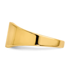 14k 8.5x7.0mm Closed Back Signet Ring