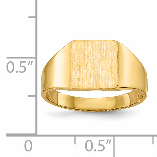 14k 9.0x8.5mm Closed Back Signet Ring