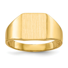 14k 9.0x8.5mm Closed Back Signet Ring