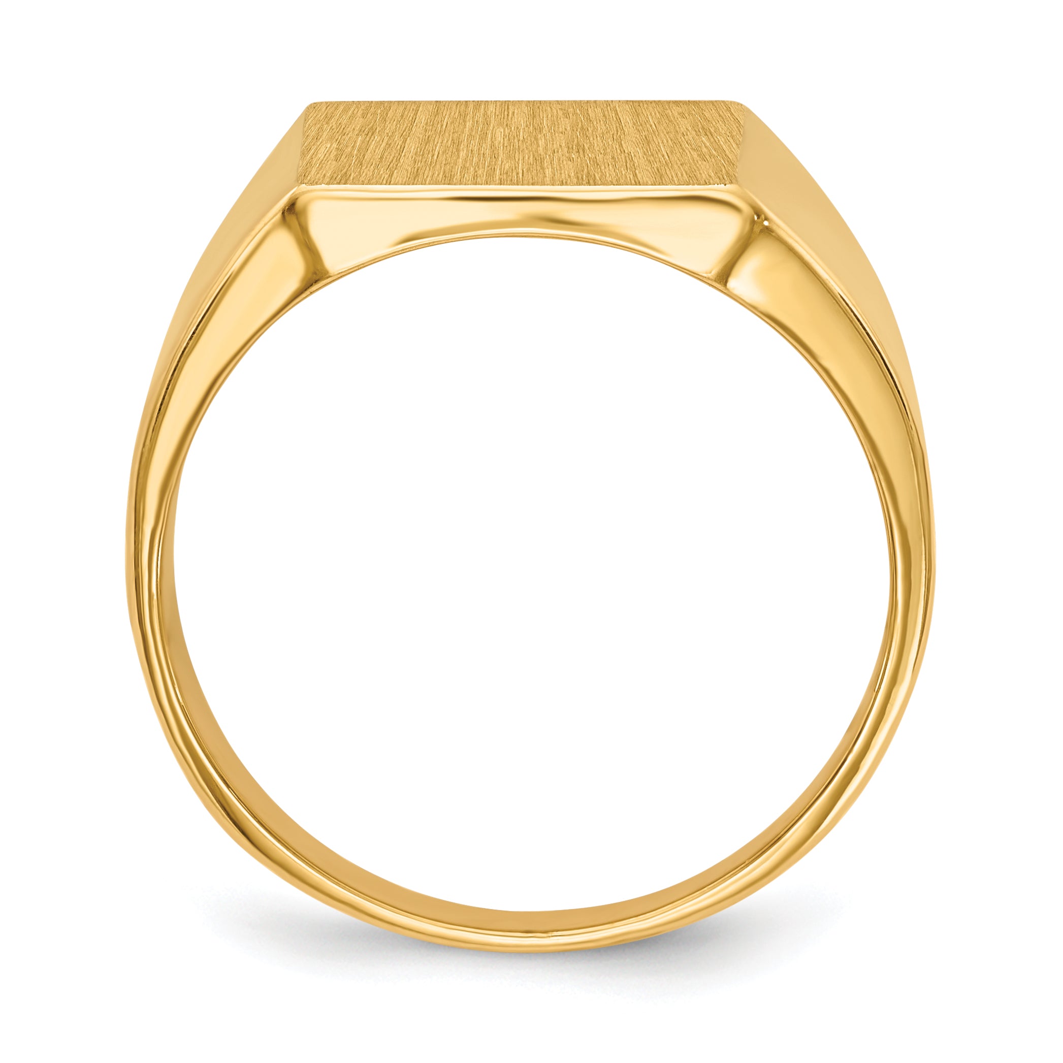 14k 15.0x13.5mm Closed Back Mens Signet Ring