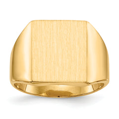 14k 15.0x13.5mm Closed Back Mens Signet Ring